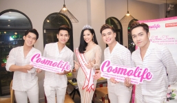 Nhóm V.Music New đến chúc mừng Á hậu Lương Thái Trân